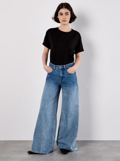 Dip Dye Wide Leg Jeans