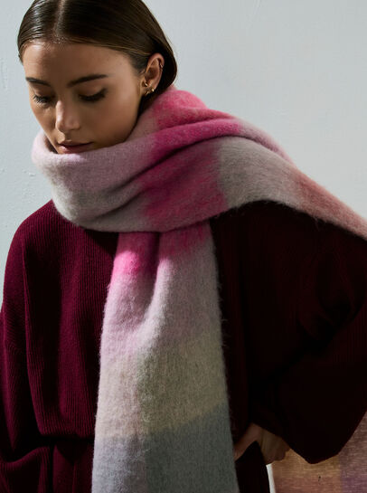 Pastel Check Colour Block Scarf