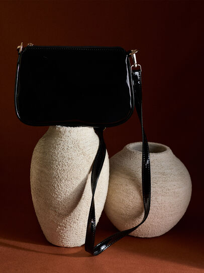 Patent Faux Leather Crossbody Bag