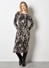 Brushstroke Knitted Midi Dress, Stone, large