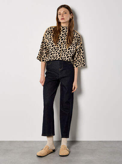 Animal Print Knitted T-Shirt