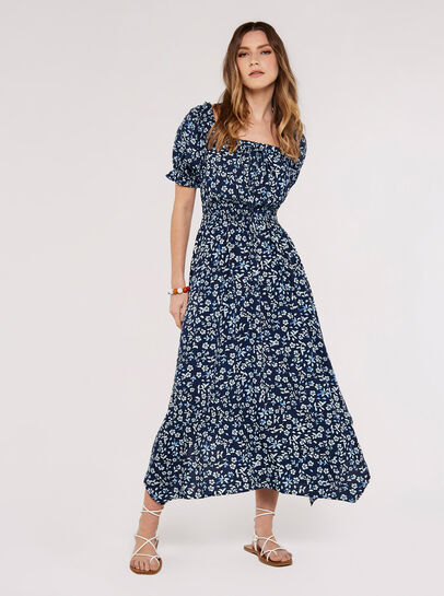 Sarasa Milkmaid Midi Dress