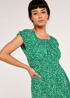 Brush Spot Milkmaid Midi Dress, Green, large