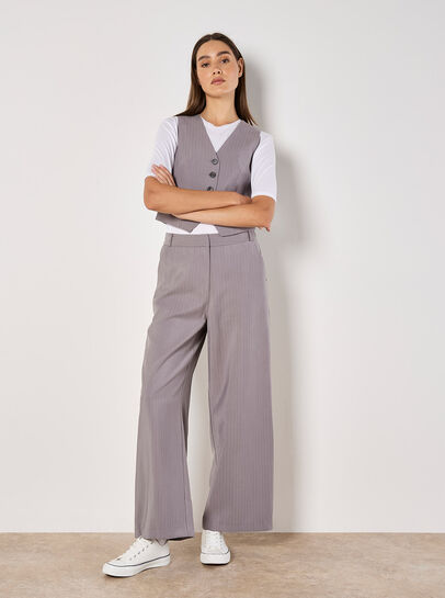 Pinstripe Wide Leg Trousers