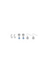 Earring Trio Set, Silver, large