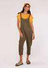 Tie Shoulder Jumpsuit, Khaki, large