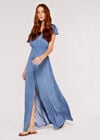 Textured Dot maxi Dress, Blue, large