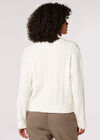 Aran Cable Knit Jumper , Cream, large