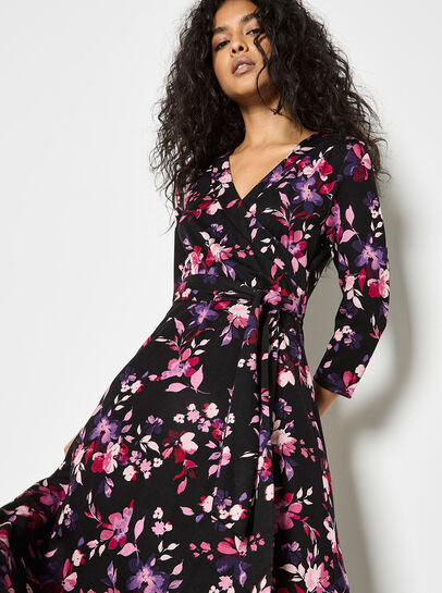 Ombre Floral Wrap Maxi Dress