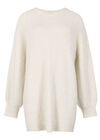 Soft Boucl&eacute; Oversized Long Jumper, Cream, large