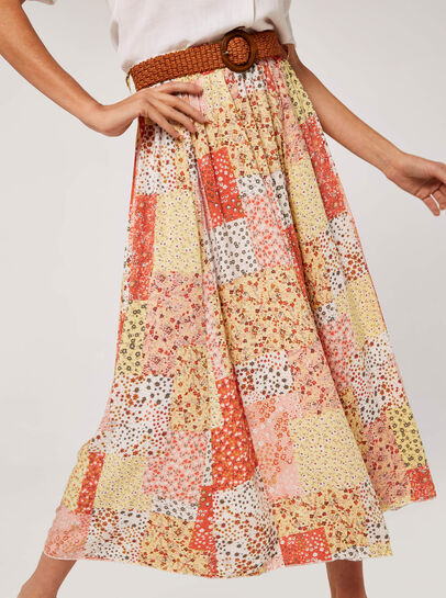 Ditsy Fusion Crinkle Skirt