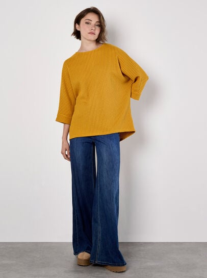 Waffle Knit Batwing Top