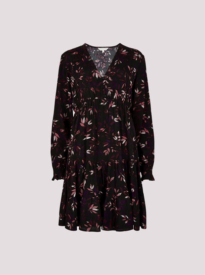Leaf Print Mini Dress