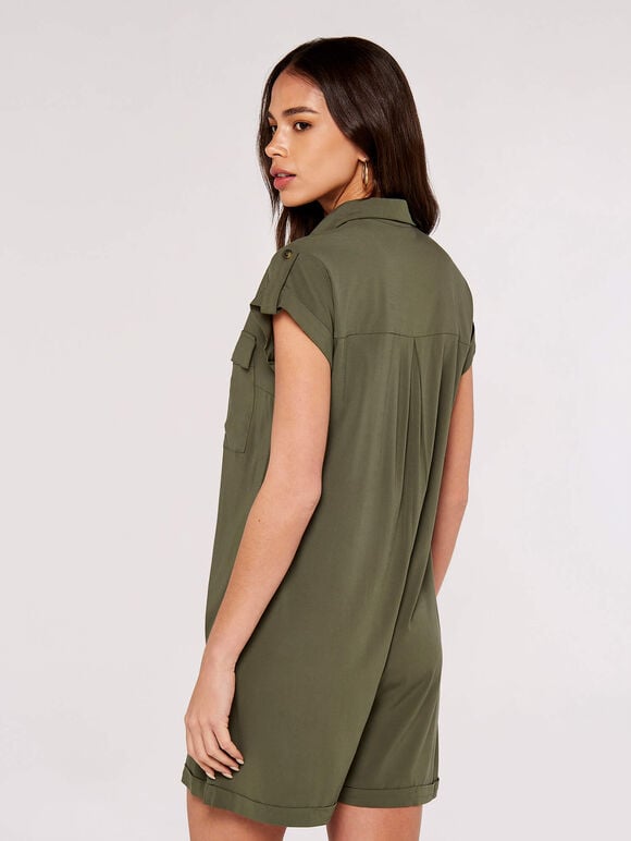 Utility Casa Playsuit, Khaki, large