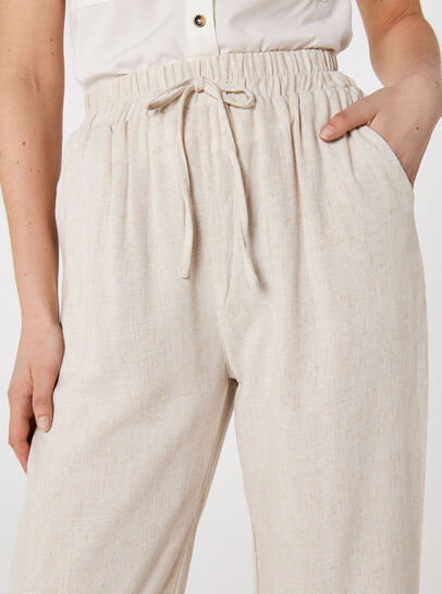 Linen Blend Cropped Trousers