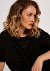 Mini Sequin Batwing Top, Black, large
