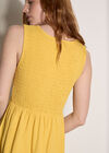 Embroidered Floral Tiered Maxi Dress, Mustard, large