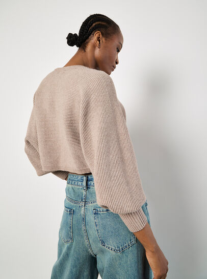 Cropped Batwing Cardigan