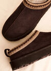 Faux Fur Lined Suede Slipper Boot, Brown, large
