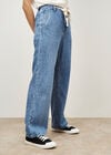 Eva Straight Leg Drawstring Jeans, Blue, large