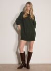 Cable Knit Jumper Mini Dress, Green, large