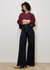 Isla Wide Leg Dark Wash Jeans, Navy, large