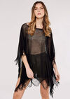 Ladder Back Festival Poncho, Black, large