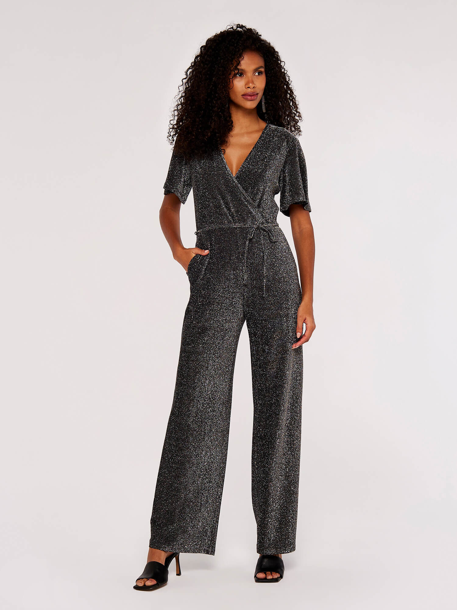 Grey best sale glitter jumpsuit
