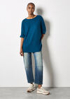 Soft Touch Batwing Top, Teal, large
