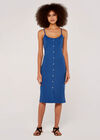 Ribbed Cami Midi Dress, Blue, large