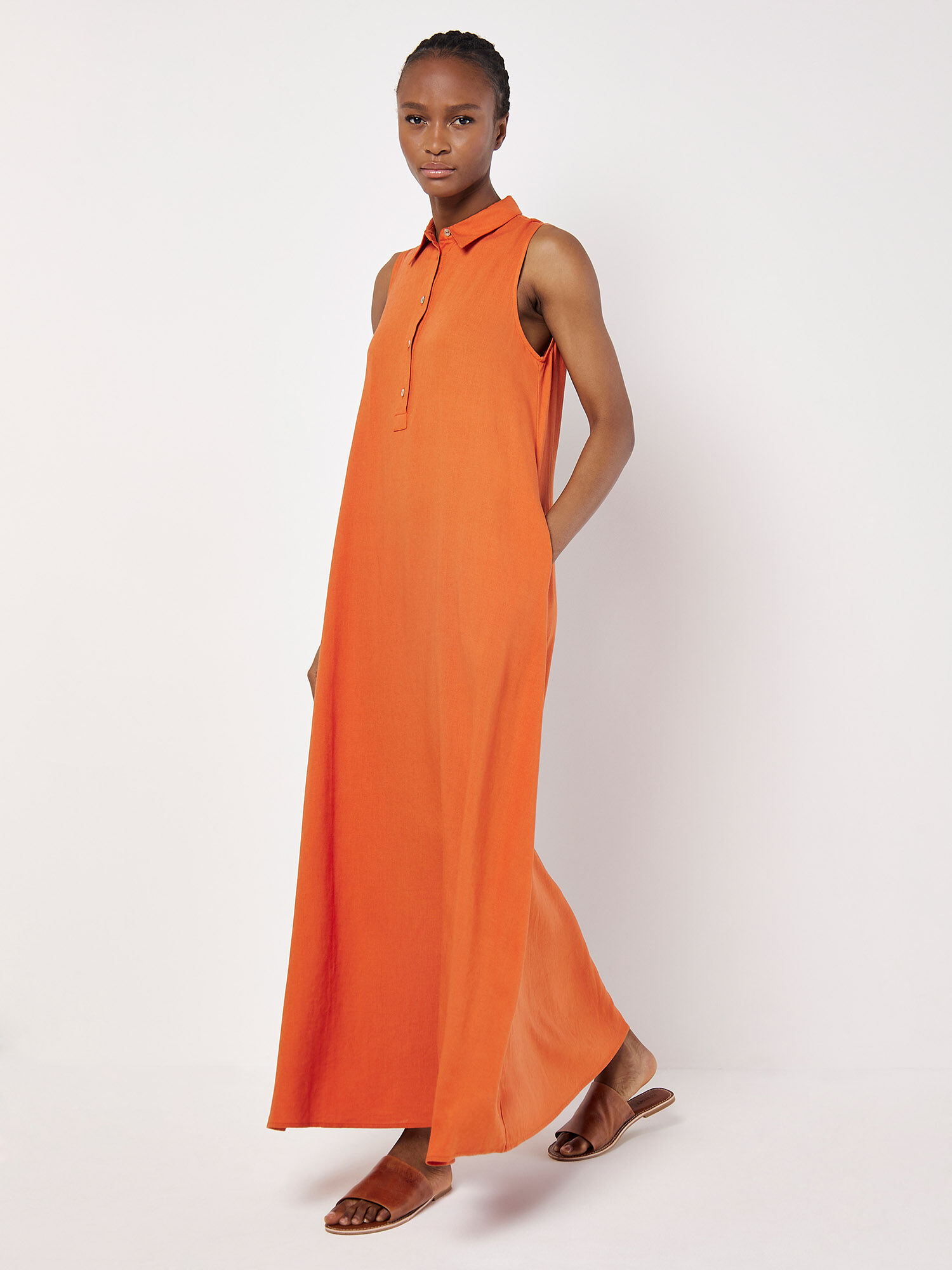 Robe chemise maxi longue top