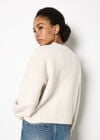 Chunky Cable Knit Crop Jumper, Stone, large