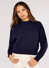 Boxy Pocket Jumper, Navy, large