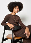 Textured Jersey Midi Dress, Brown, large