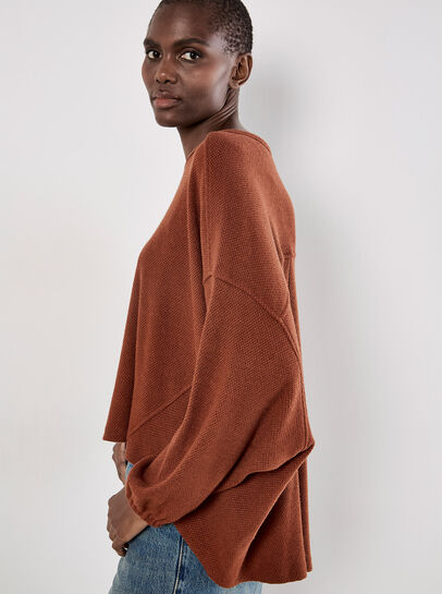 Honeycomb Knit Oversized Top