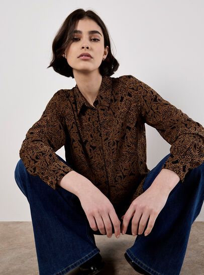 Art Deco Paisley Print Shirt