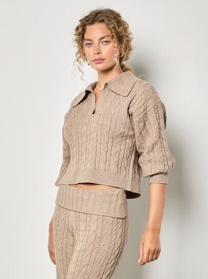 Twisted Cable Knit Crop Jumper