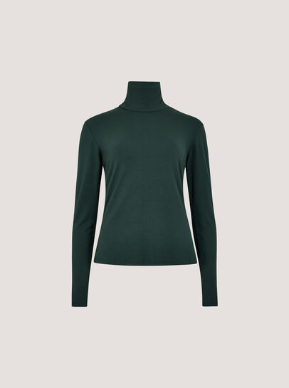 Super-Soft Turtleneck Jersey Top