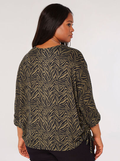 Curve Zebra Drawstring Top