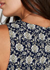 Filigree Border Dress, Navy, large
