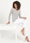 Ribbed Metallic Choker Jumper, Light Grey / Silver, large