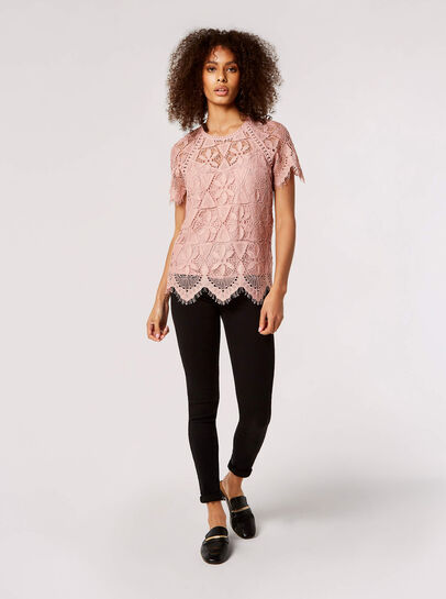 Guipure Scallop Lace Top