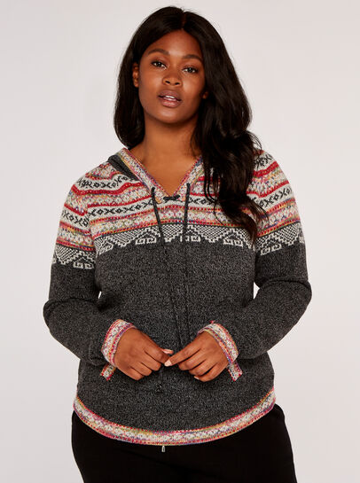 Curve Aztec Knitted Hoodie
