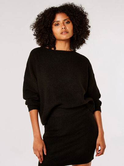 Oversized Boucle Batwing Jumper