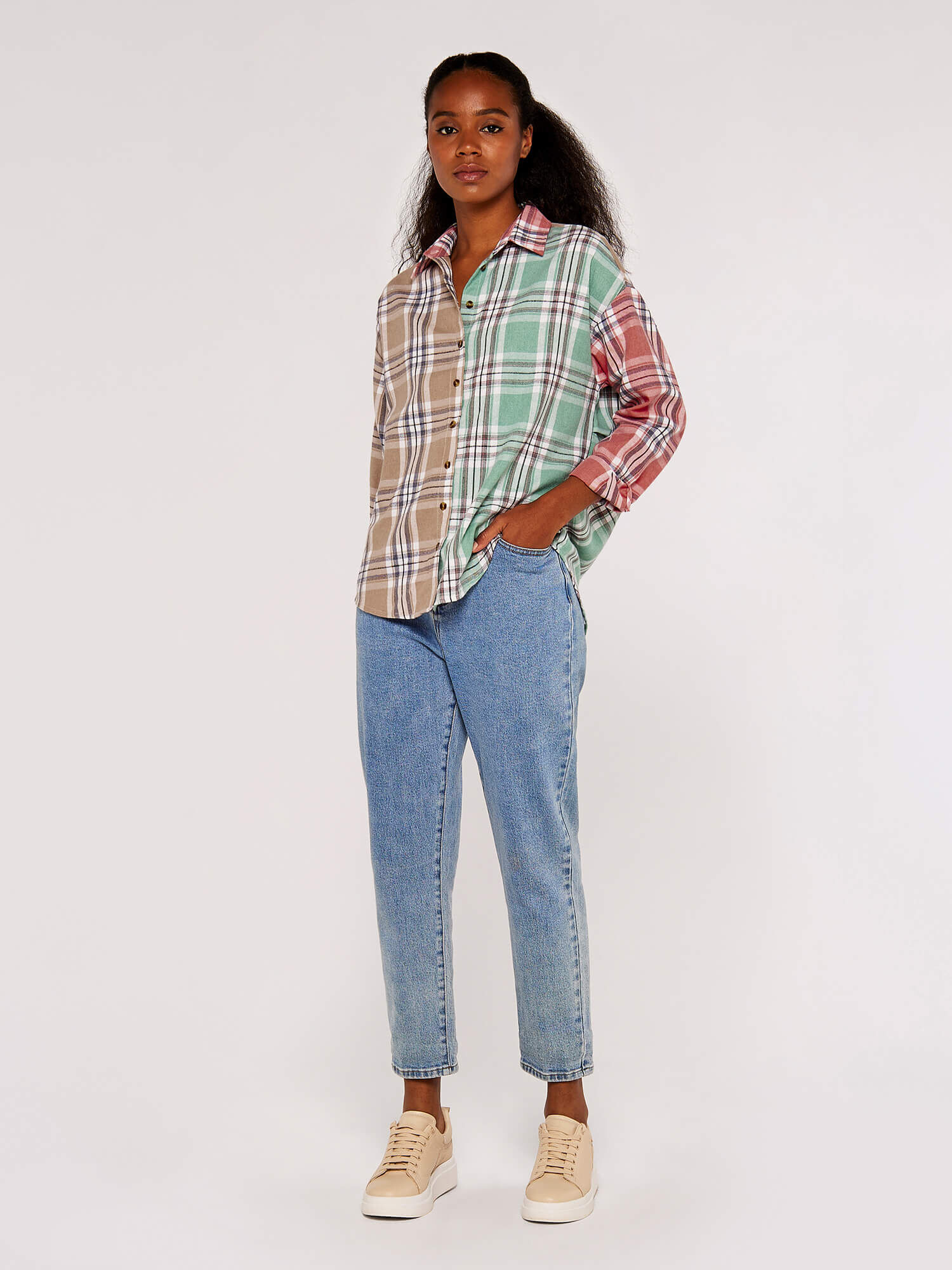 Mint plaid shirt hot sale