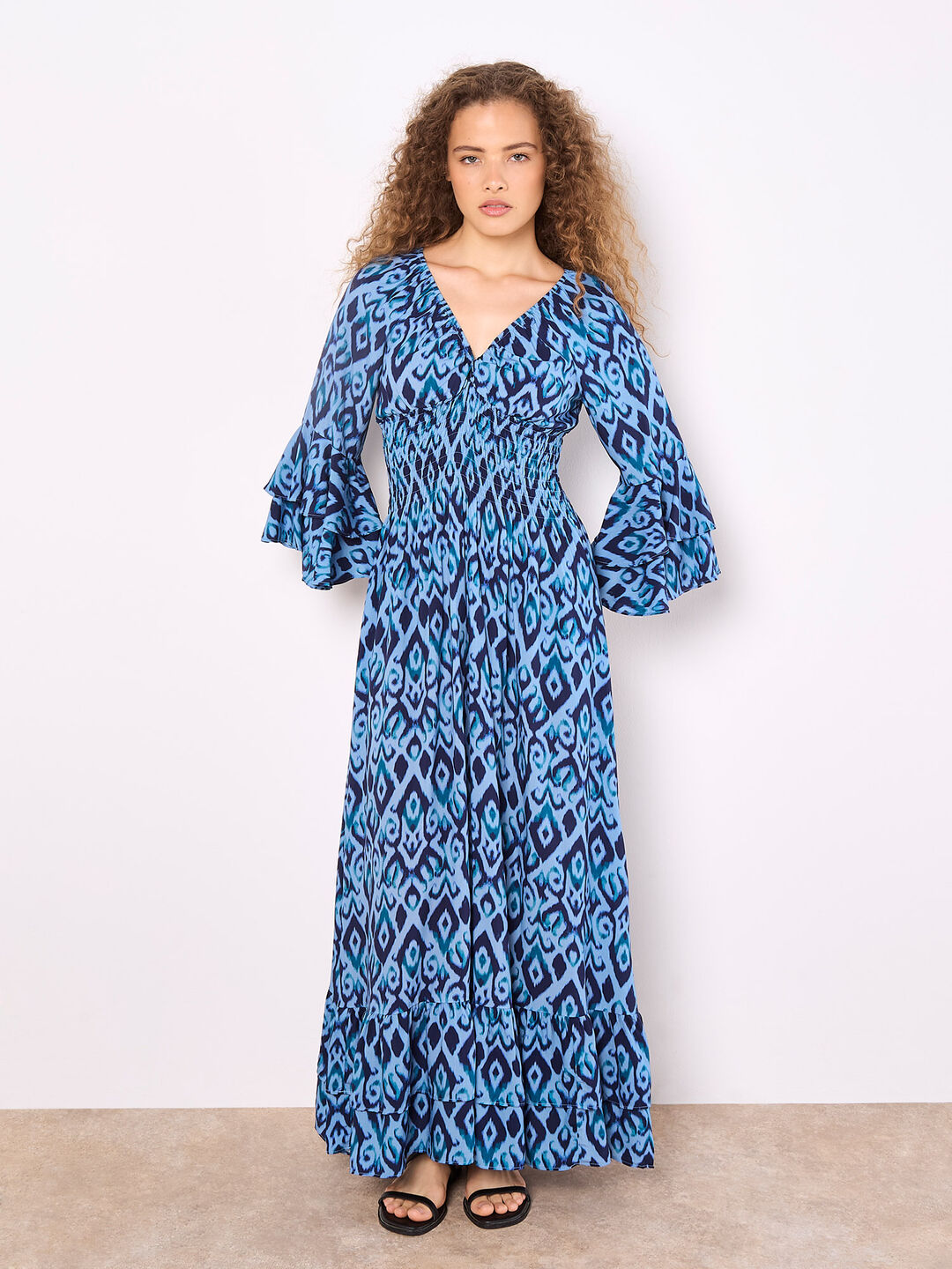 Ikat Swirls Maxi Dress