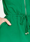 Utility Zip Down Jersey Dress, Green, large