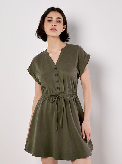 Button-Down Skater Mini Dress