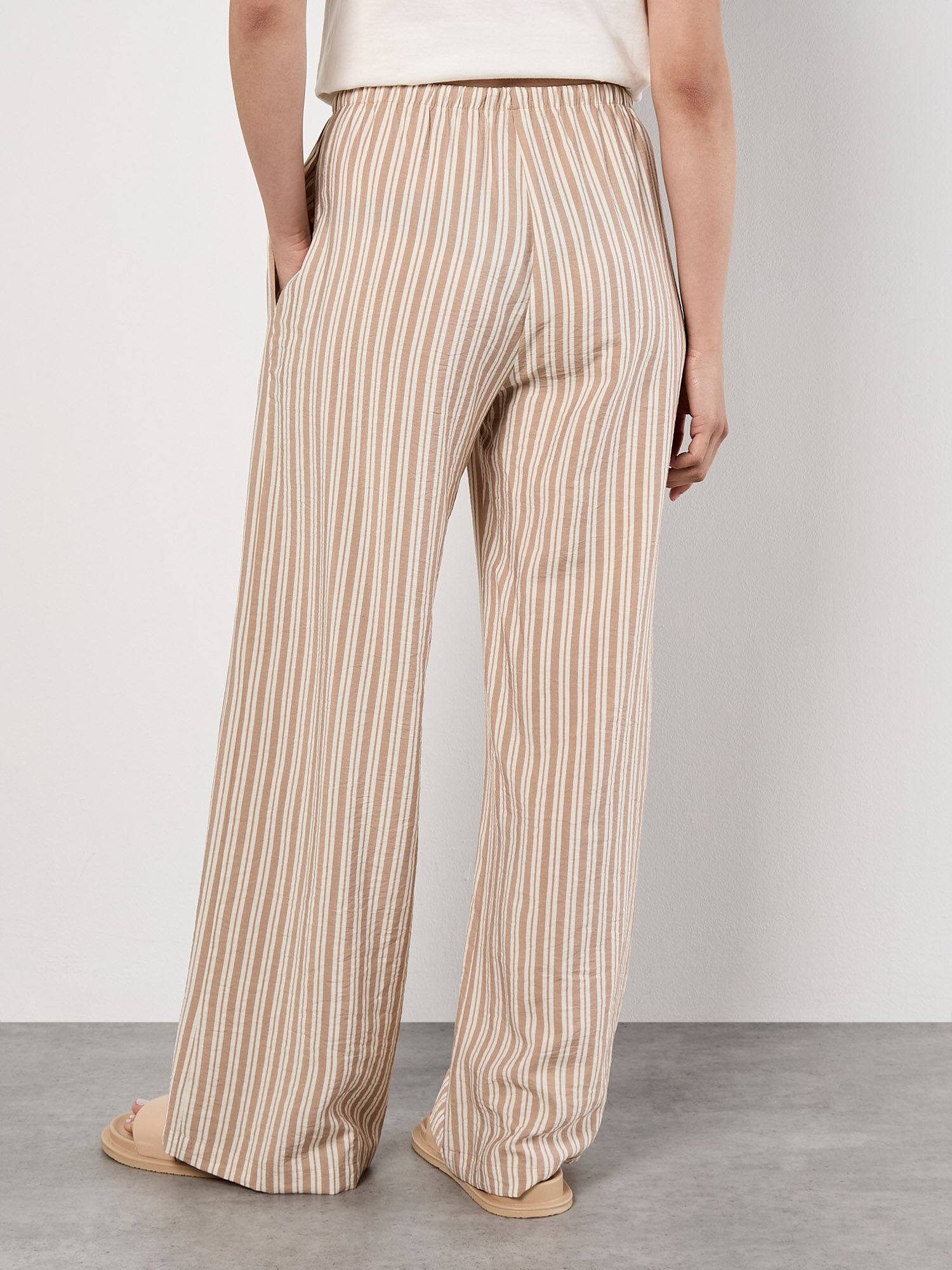 【LOULOUSEOUL】Vacation Stripe Pants (Apricot) Trousers | Womenswear | Apricot Clothing