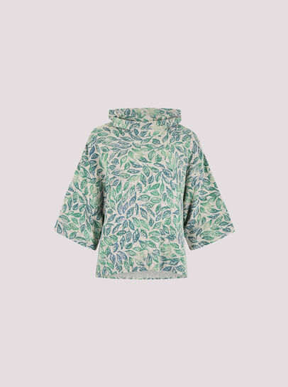 Batik Leaf Jersey Knit Top